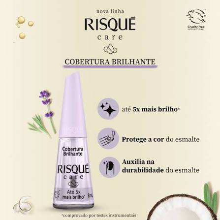 Risqué Care: Cobertura Brilhante - Até 5x Mais Brilho (8ml)